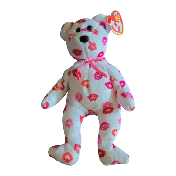 Vtg 2003 Ty Lipstick Bear Kissy Beanie Baby - Picture 5 of 12